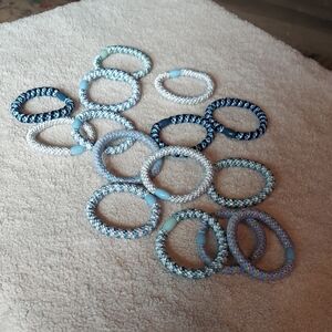 Set of Blue and White Braided Hair Ties